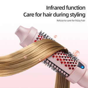 <span class=keywords><strong>Brosse</strong></span> thermique infrarouge professionnelle 2-en-1 de 38 mm, lissante et bouclante, peigne chauffant rond ODM avec température réglable pour usage domestique et en salon - Product Image 4