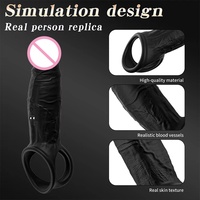 Manchon d'extension réaliste avec application, 9 modes de vibration, pour l'extension et l'agrandissement du pénis masculin, jouet pour adultes