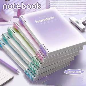 Pastel Translucent <b>Binder</b> <b>Notebook</b> Customizable Logo Detachable Loose-Leaf Paper School Office Daily Use Stationery - Product Image 2