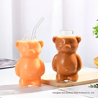 Mignon en forme d'ours de haute valeur créative Style américain nouvelle tasse en verre Couples résistant à la chaleur lait thé café eau