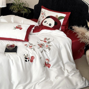Ultimo Set di Biancheria da Letto di Lusso in Cotone a Fibra Lunga, Elegante e Confortevole, con Ricami Raffinati - Product Image 6
