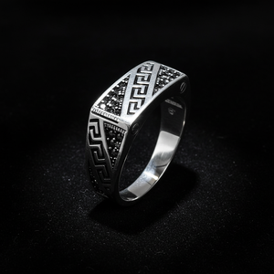 Anillo Cuadrado Turco de Plata de Ley 925 de Estilo Retro Clásico de Kaanjewelry, una Opción Ideal para Fiestas y Regalos - Product Image 2