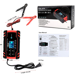 Chargeur/Mainteneur de batterie de voiture intelligent automatique 12V/8A 24V/4A 2023 avec écran LCD et fonction de réparation par impulsions pour tondeuse à gazon - Product Image 5