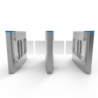 Portillon pivotant à barrière en acier inoxydable 304 avec moteur sans balais, contrôle d'accès biométrique RFID et code QR anti-collision pour bureau
