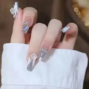 Custom Wholesale Hot Sale French Style Salon Equivalent Wearable Nail Art For Woman