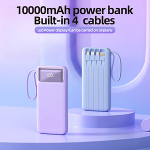 Banco de Energía Portátil con Entrada Tipo C de Alta Capacidad para Teléfono Móvil, 10000 mAh, Cables Integrados, con Correa - Product Image 3