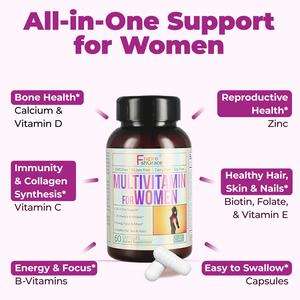 Cápsulas de Multivitaminas para Mujer en Oferta, con Extractos de Plantas, Apoyan Niveles de Energía Saludables y Equilibrio Hormonal - Product Image 6