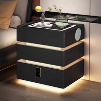 Table de chevet intelligente, design moderne et minimaliste, lumière tactile, haut-parleur Bluetooth, légère, luxueuse, multifonctionnelle, pour chambre à coucher
