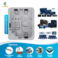 Vente en gros de spas et jacuzzis pour 2-3 personnes, spas extérieurs avec contrôle Balboa, acrylique Aristech, 85 jets de massage et cascade LED