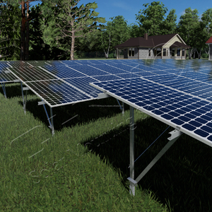Estructura de montaje de planta de energía de panel solar comercial a gran escala Sistema de estantería de soporte de montaje en tierra de aluminio - Product Image 1