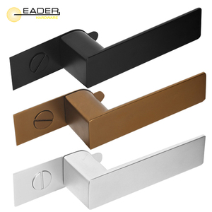 Poignée de porte d'hôtel moderne avec option d'incrustation en bois/cuir/cuir de <span class=keywords><strong>vachette</strong></span>, serrure de porte silencieuse à absorption magnétique - Product Image 1