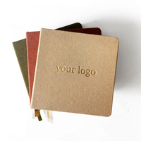 Carnets personnalisés en papier PU lin gaufré avec texte sur mesure, journaux personnalisés, livres vierges à couverture personnalisée, 60 feuilles, cadeau