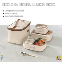 Boîte à lunch pour nouveau-né en acier inoxydable 304 de qualité alimentaire, écologique, avec couvercle en verre hygiénique, hermétique, anti-fuite, sans BPA, double compartiment