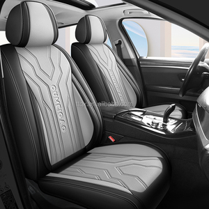 Ensemble complet de housses de siège de voiture en cuir Nappa respirant <span class=keywords><strong>gris</strong></span> de luxe, universelles pour 5 places, compatibles avec <span class=keywords><strong>Renault</strong></span> Clio, Megane, <span class=keywords><strong>Captur</strong></span>, Kadjar, Arkana - Product Image 1