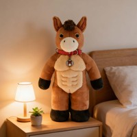 Peluche originale Muscle Horse 50 cm, grande taille, jouet en peluche personnalisé, berceuse pour bébé, jouet en peluche rembourré avec Bluetooth