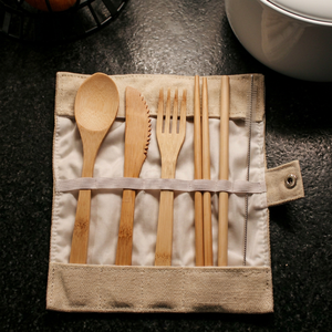 Vente en gros au Vietnam : Ensemble de couverts en bambou écologiques, finition miroir, haute qualité, idéal pour les cadeaux, avec logo gratuit - Product Image 1