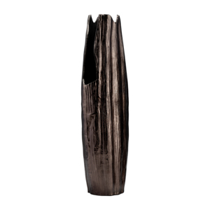 Vaso alto in metallo con texture moderna, vaso per fiori per decorare il soggiorno, da tavolo o da terra. - Product Image 2