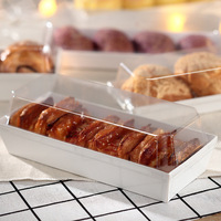 Boîtes en papier kraft avec couvercle en plastique pour plats à emporter pour gâteau, sushi, sandwich, aliments pour bébés, croustilles, laminage mat, gaufrage