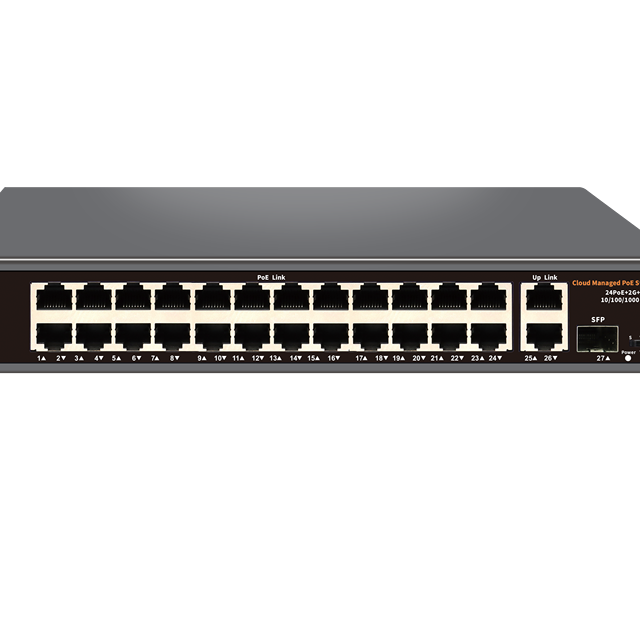 Factory Outlet Full Gigabit  24 10/100/1000Mbps POE Ports with 1 SFP Port PoE Network Ethernet Lite Managed Switch for CCTV