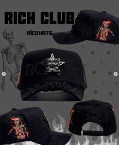 En stock – Casquettes de baseball vintage originales Junior H avec doublure en satin, broderie Gorras De Rich Forever El Dandi Hat 31 - Product Image 5