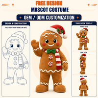 Costume de Mascotte Personnalisé en Pain d'Épices pour Adulte, Tenue de Personnage de Noël, Fabricant OEM ODM, Promotion Publicitaire pour Événements Festifs