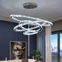 Conception moderne européenne Processus de galvanoplastie Suspension linéaire en cristal à LED pour le salon