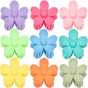 Nouvelles pinces à cheveux colorées en forme de fleur pour la plage et les vacances, pinces à cheveux en caoutchouc peint pour femme, accessoires pour cheveux, pince à fleurs - Product Image 1