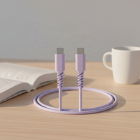 Cable de Datos Tipo-C a Tipo-C 3A con Certificación MFi, Ecológico, de TPE, Carga Rápida para Teléfono Móvil, Computadora y Cámara