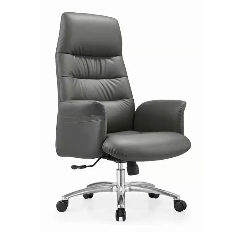 Silla giratoria de cuero para oficina, sillón negro de alta calidad con espalda alta Boss, ejecutiva