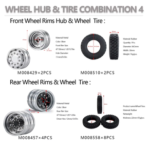 Moyeu de roues en métal 6 pièces et pneus de roue en caoutchouc 10 pièces pour pièces de camion de tracteur de <span class=keywords><strong>remorque</strong></span> <span class=keywords><strong>Tamiya</strong></span> <span class=keywords><strong>1</strong></span>/<span class=keywords><strong>14</strong></span> RC - Product Image 5