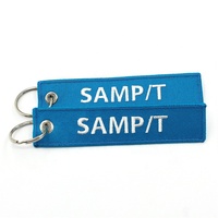 Porte-clés brodés personnalisés fabriqués directement en usine, avec logo porte-bonheur sur deux faces, en sergé, style jet tag, petit cadeau, pendentif, anneau porte-clés