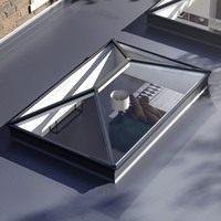 Ventana de Techo Piramidal con Apertura Deslizante y Vidrio Templado PAS24 del Reino Unido para Extensión de Techo Plano
