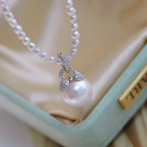 Colgante de Plata S925 con Cuentas Redondas de 10-13 mm, Collar de Jade Simple para DIY con Soporte Vacío, Accesorio 31070 - Product Image 3