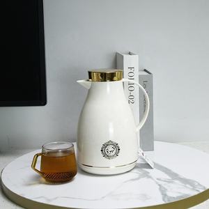 Sunlife 1000ml Bottiglia Termica Stile Arabo Popolare in <span class=keywords><strong>Plastica</strong></span> Bianca con Ricarica in Vetro per Acqua e <span class=keywords><strong>Caffè</strong></span> - Product Image 3