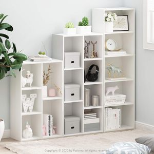 Moderna libreria in legno a 7 cubi in bianco pannello salvaspazio Design mobili per la casa ufficio uso alberghiero scuola - Product Image 6