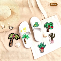 Lot de 8 patchs thermocollants en fer à repasser motif palmier de coco pour vêtements d'enfants, chapeaux, sacs, chaussettes, usage quotidien pour cadeaux DIY, activités commerciales et décoration