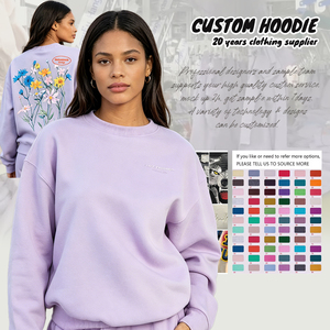 <span class=keywords><strong>Felpa</strong></span> con Cappuccio Ricamata Personalizzata OEM, in Morbido Policotone, Girocollo, Vestibilità Ampia, Casual, con Orlo a Costine - Product Image 1