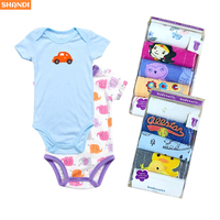 Groothandel Gemengde Pasgeboren Leuke Korte Mouw 5 Stuks Baby Baby Jongens Meisjes Jumpsuits Katoen Bodysuit Meisje Peuter Kleding Rompertjes