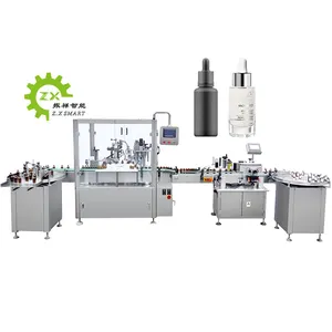 ZXSMART Automatic Essential Oil Filing Line Fast Ship Filling Capping Labeling Machine 30Ml Plastic Bottle Packaging Line