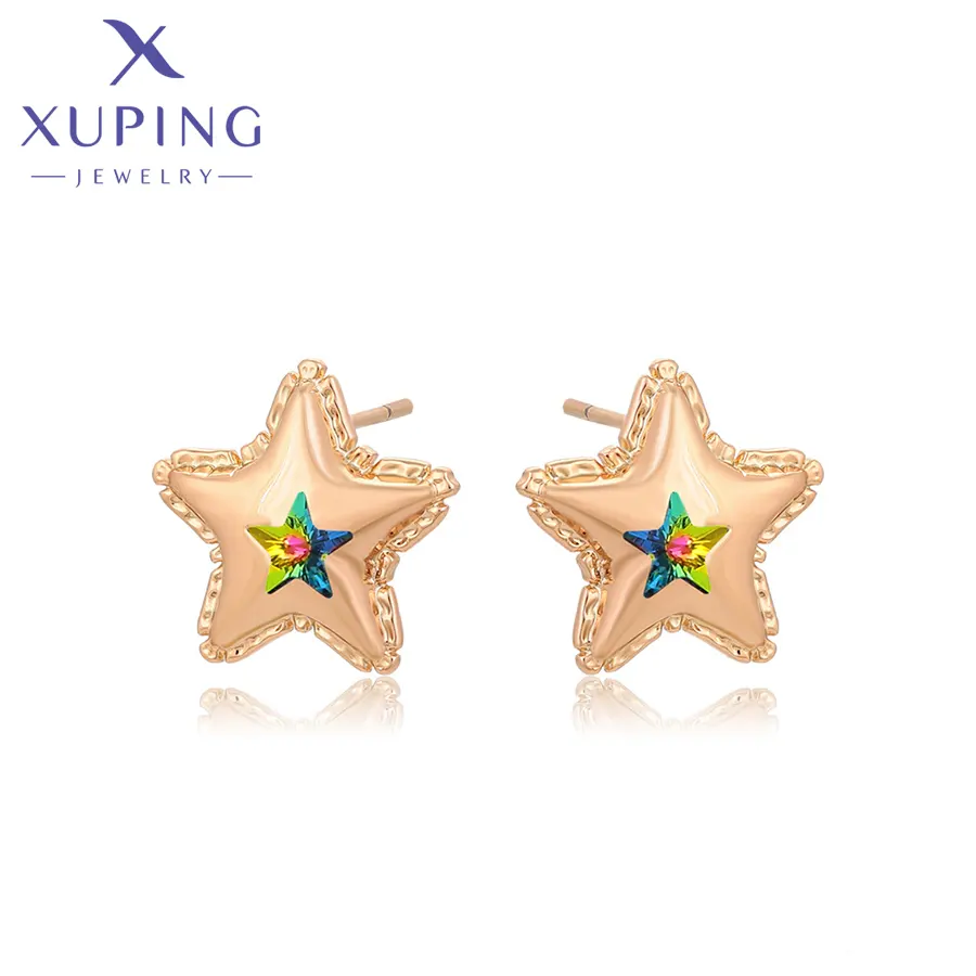 X000685042 xuping jewelry 18k gold plate elegant star shape vintage cute simple daily colorful women new stud earring