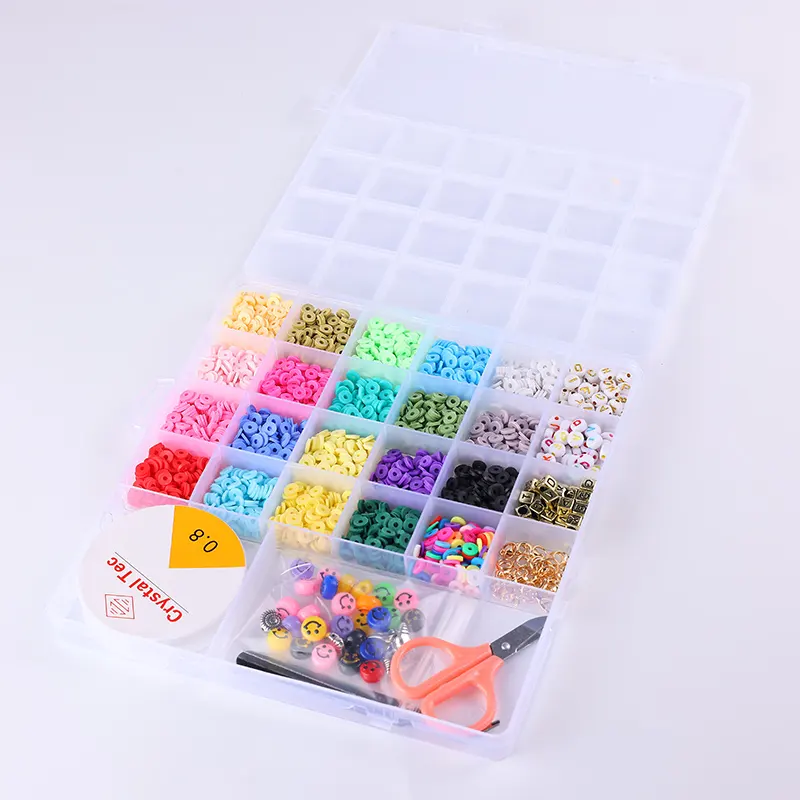 Individuelles Ton-Perlen-Set für DIY-Schmuck-Armband-Herstellungsset Mädchen-Perlspielzeug farbige Buchstaben-Perlen