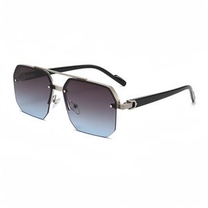 نظارات شمسية رجالية، نظارات شمسية فاخرة للرجال بتصميم طيار بجسر مزدوج على الطراز الأوروبي والأمريكي عالية الجودة - Product Image 1