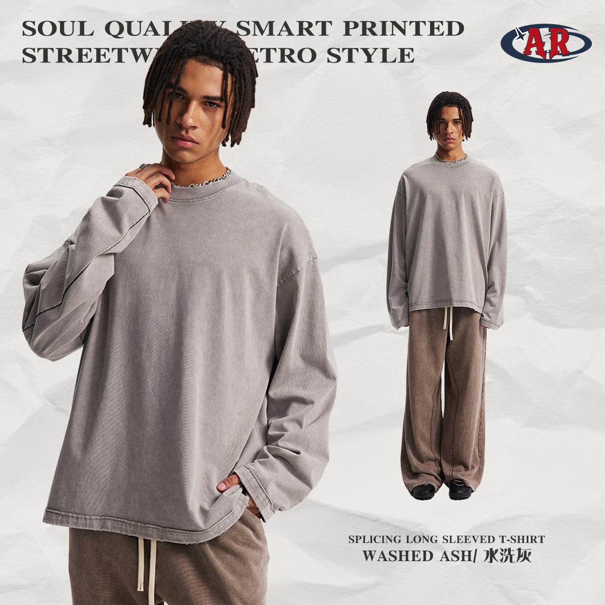 C37เสื้อยืด-ซักสีเทา