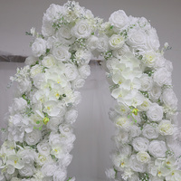 Hochzeits rosen und Trompeten blumen gewölbter Hintergrund gewölbte Blumen anordnung künstliche Seiden blume gewölbte Dekoration
