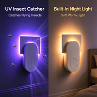 Piège à insectes collant JZ ABS pour l'intérieur, écologique, anti-moustiques, avec lampe LED et veilleuse