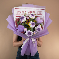 Buket lucu ornamen rajutan buket bunga rajutan buket bunga mawar buatan