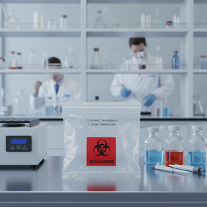 Sac de transport d'échantillons en plastique, sac de laboratoire Kangaroo à trois couches, bonne étanchéité, sacs refermables <span class=keywords><strong>avec</strong></span> poche extérieure - Product Image 6