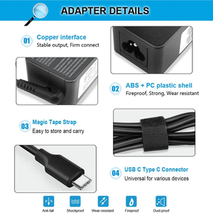 Adaptateur secteur <span class=keywords><strong>USB</strong></span> Type <span class=keywords><strong>C</strong></span> 45W pour <span class=keywords><strong>Lenovo</strong></span> Chromebook C330 300e 100e <span class=keywords><strong>ThinkPad</strong></span> T480 T480s T580 Type-<span class=keywords><strong>C</strong></span> 20V 2.25A Chargeur d'alimentation pour ordinateur portable - Product Image 4