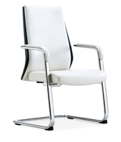 Chaise de bureau exécutive moderne en cuir véritable à dossier moyen, avec structure en aluminium, conçue pour offrir un confort optimal LS P-5156-C pour les bureaux