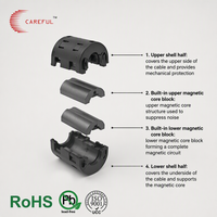 Échantillon gratuit de 5 pièces : Noyau de ferrite à ressort F9 SCRC 70B pour le filtrage des lignes de données, OEM/ODM, RoHS/REACH